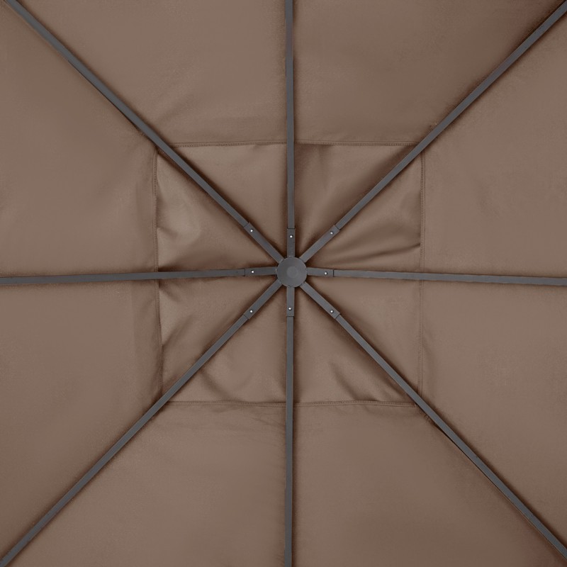 Paviljongin vaihtokate ulkokäyttöön, polyesteri 298 x 295 cm, kahvi