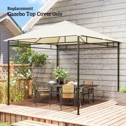 Paviljongin vaihtokatto 3x3 m polyesteri vedenhylkivä kermanvalkoinen