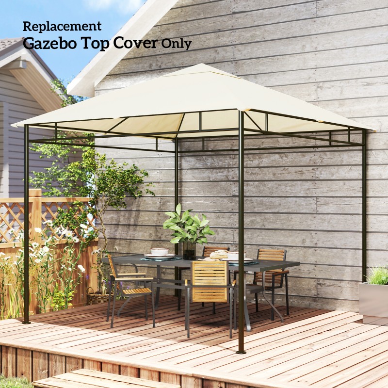 Paviljongin vaihtokatto 3x3 m polyesteri vedenhylkivä kermanvalkoinen