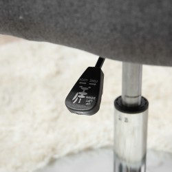 Työtuoli korkeussäädettävä ja pyörivä, leinentyylinen polyesteri, metalli, 60 x 60 x 79–91 cm, tummanharmaa