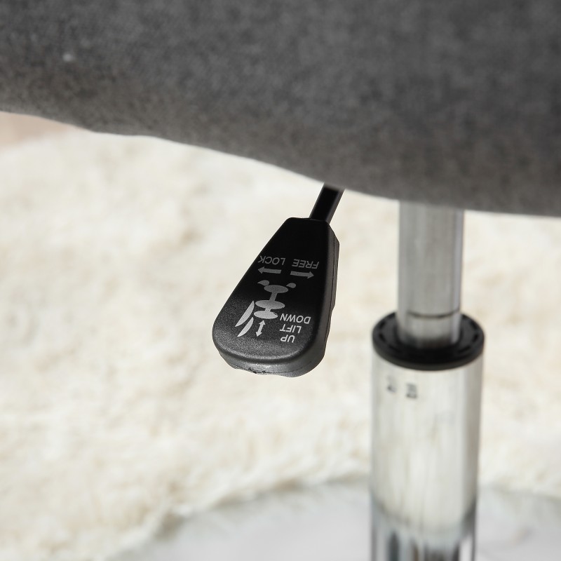 Työtuoli korkeussäädettävä ja pyörivä, leinentyylinen polyesteri, metalli, 60 x 60 x 79–91 cm, tummanharmaa