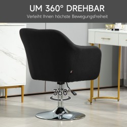 Työtuoli toimistoon, korkeussäädettävä, leinetyylinen polyesteri, metalli, 60 x 60 x 79–91 cm, musta