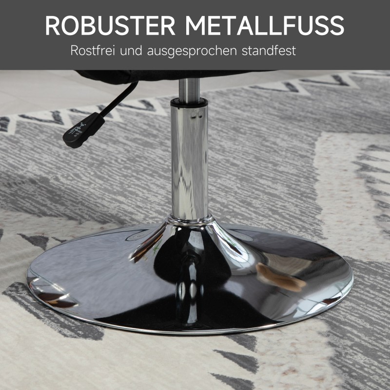 Työtuoli toimistoon, korkeussäädettävä, leinetyylinen polyesteri, metalli, 60 x 60 x 79–91 cm, musta