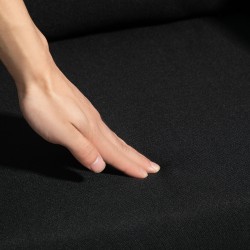 Työtuoli toimistoon, korkeussäädettävä, leinetyylinen polyesteri, metalli, 60 x 60 x 79–91 cm, musta