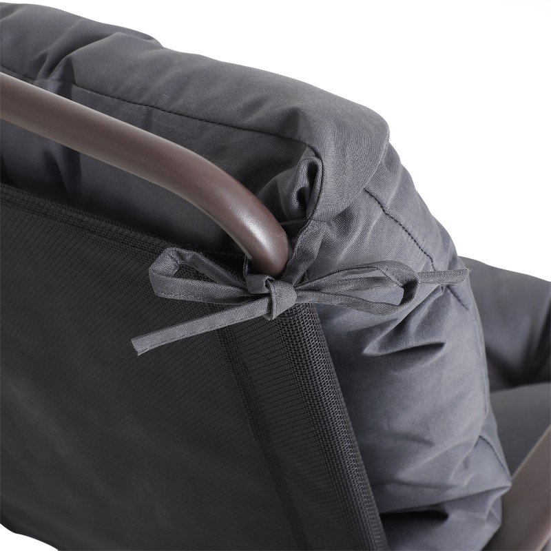 Istuintyynysetti tuoleihin ja sohvalle, Oxford-kangas, 98x50x8 cm, 2 kpl, tummanharmaa