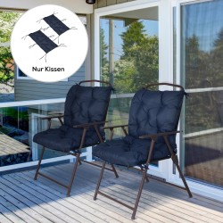 Tuolin istuinpehmuste 2 kpl, polyesteri, 98 x 50 x 8 cm, tummansininen