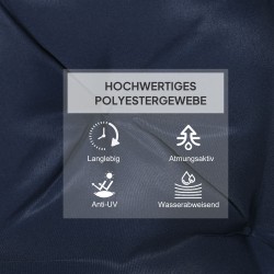 Tuolin istuinpehmuste 2 kpl, polyesteri, 98 x 50 x 8 cm, tummansininen