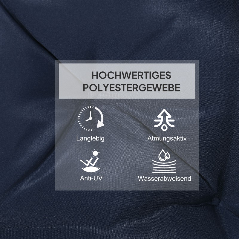 Tuolin istuinpehmuste 2 kpl, polyesteri, 98 x 50 x 8 cm, tummansininen