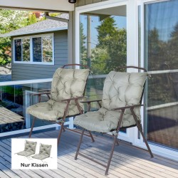 2 kpl istuinpehmusteita tuoleihin, polyesteri, 98 x 50 x 8 cm, vaaleanharmaa