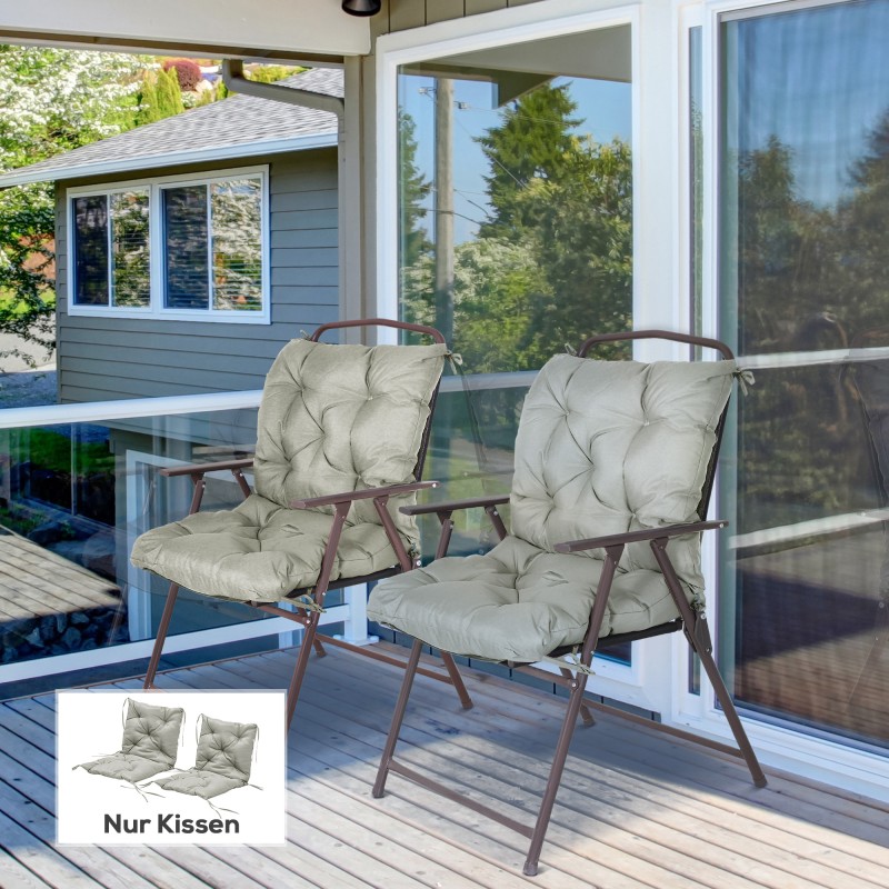 2 kpl istuinpehmusteita tuoleihin, polyesteri, 98 x 50 x 8 cm, vaaleanharmaa