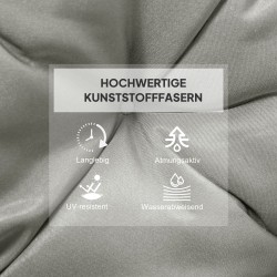 2 kpl istuinpehmusteita tuoleihin, polyesteri, 98 x 50 x 8 cm, vaaleanharmaa