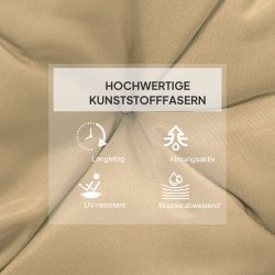 Istuinpehmusteet tuoleihin, polyesteri 98 x 50 x 8 cm, 2 kpl, khaki