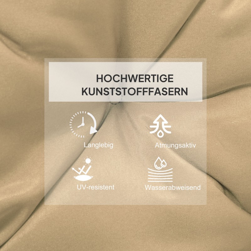 Istuinpehmusteet tuoleihin, polyesteri 98 x 50 x 8 cm, 2 kpl, khaki