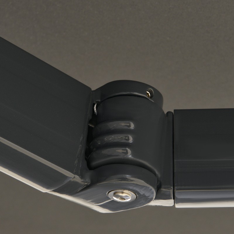 Sähköinen terassimarkiisi koteloitu alumiini/teräs 3 x 2,5 m tummanharmaa