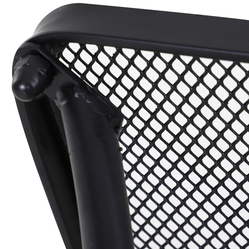 Metallinen puutarhan sivupöytä ulkokäyttöön 45 x 45 x 50 cm musta