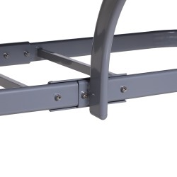 Ulkoruokailuryhmä 6 hengelle, 7-osainen, alumiini ja turvalasi, taittuvat säätötuolit, musta/hopea