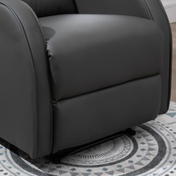 Lepotuoli jalkaosalla, keinonahkaa, kallistettava selkänoja 160°, tummanharmaa