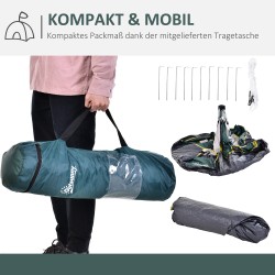 3 hengen pop up kupoliteltta campingiin, 205 x 195 x 135 cm, 1000 mm vesipilari, oliivinvihreä