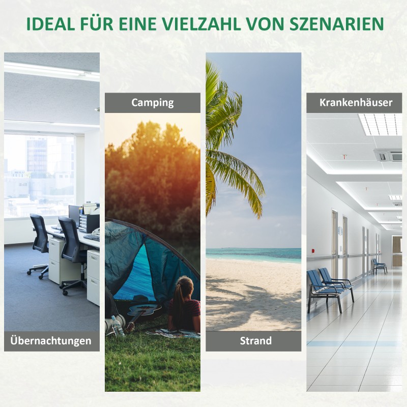 Taitettava leirivuode teräsrunko Oxford-kangas 190 x 65 x 40 cm 136 kg vihreä/musta