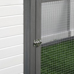 Kanala kääpiökanoille puuta 196 x 76 x 97 cm 1–2 kanalle harmaa