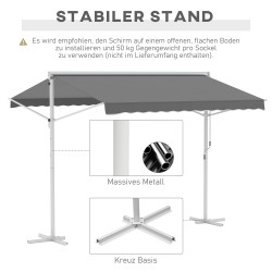 Vapaasti seisova terassimarkiisi puutarhaan, metalli/polyesteri 300x295 cm, harmaa