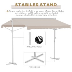 Vapaasti seisova terassimarkiisi puutarhaan, metallirunko, 3x3 m, creme