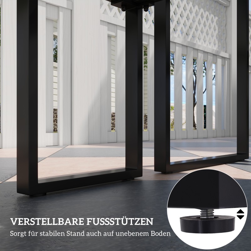 Puutarharyhmä 4 hengelle metalli 1 pöytä ja 2 penkkiä musta