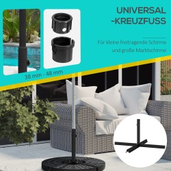 Aurinkovarjon jalusta ristikkojalka ulkokäyttöön metalli 100 x 100 x 75 cm musta