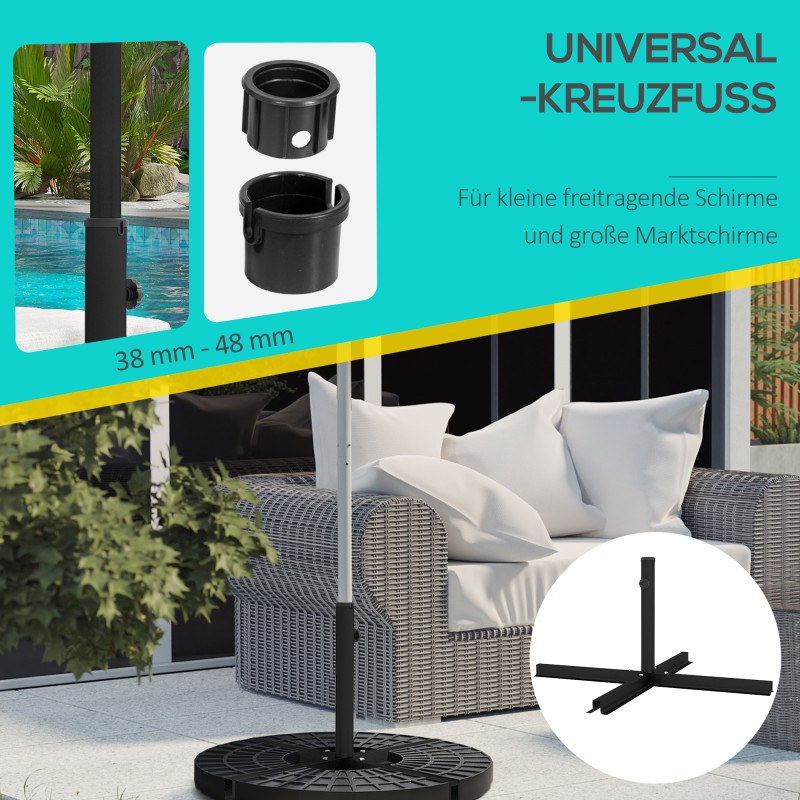 Aurinkovarjon jalusta ristikkojalka ulkokäyttöön metalli 100 x 100 x 75 cm musta
