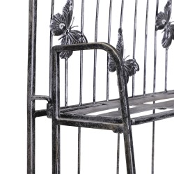 Metallinen kolmitasoinen kukkateline parvekkeelle ja puutarhaan 44 x 25 x 96 cm silbergrau