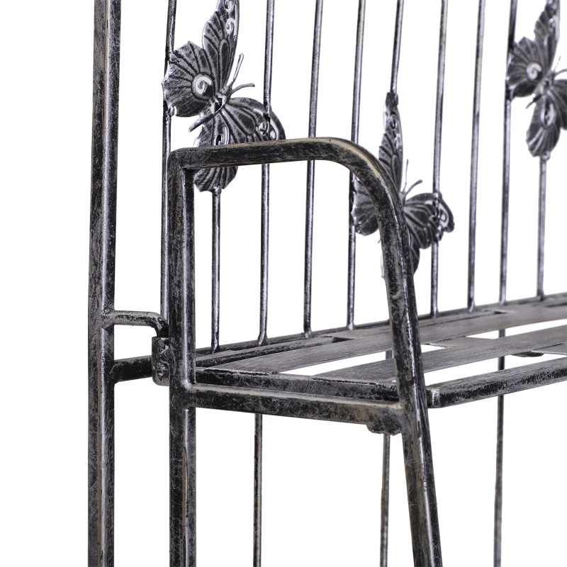 Metallinen kolmitasoinen kukkateline parvekkeelle ja puutarhaan 44 x 25 x 96 cm silbergrau