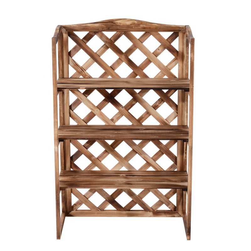 Kukkateline ulkokäyttöön 3 tasoa kuusi 75x38x120 cm luonnonväri (Modell8)