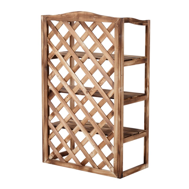 Kukkateline ulkokäyttöön 3 tasoa kuusi 75x38x120 cm luonnonväri (Modell8)