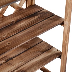 Kukkateline ulkokäyttöön 3 tasoa kuusi 75x38x120 cm luonnonväri (Modell8)