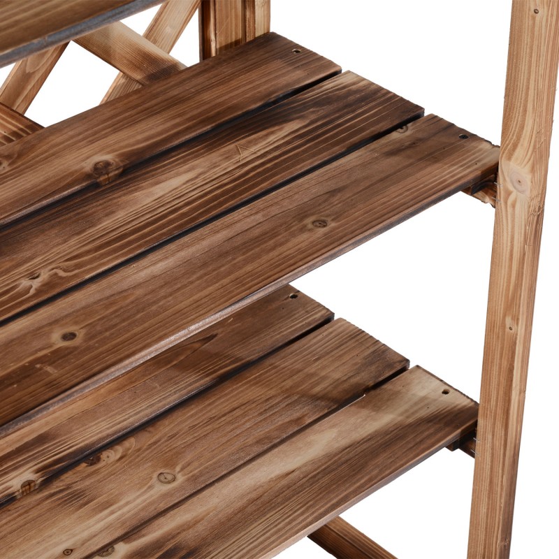 Kukkateline ulkokäyttöön 3 tasoa kuusi 75x38x120 cm luonnonväri (Modell8)