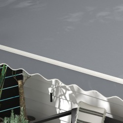 Ulkomarkiisi käsikäyttöinen alumiini 395 x 245 cm harmaa/valkoinen