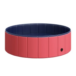 Lemmikkiallas koirille ja kissoille kokoontaitettava muovi puu 100 x K30 cm punainen