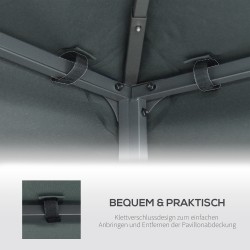 Puutarhakatoksen vaihtokatto 3 x 3 m, polyesteri, kaksitasoinen, hiilenharmaa