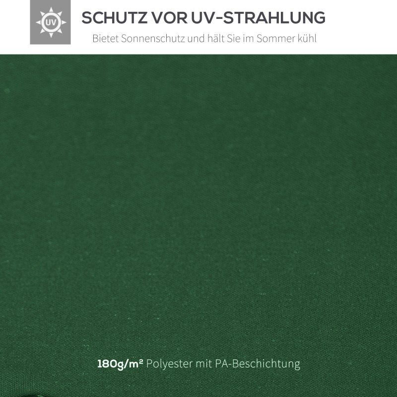 Paviljongin varaosakatos 3x3 m metallirungolle, polyesteri, vedenpitävyyttä hylkivä, tummanvihreä