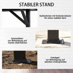 Puutarhapaviljonki metallia 3,8 x 3 m, kaksikerroksinen katto, verhot ja hyttysverkko, tummanharmaa