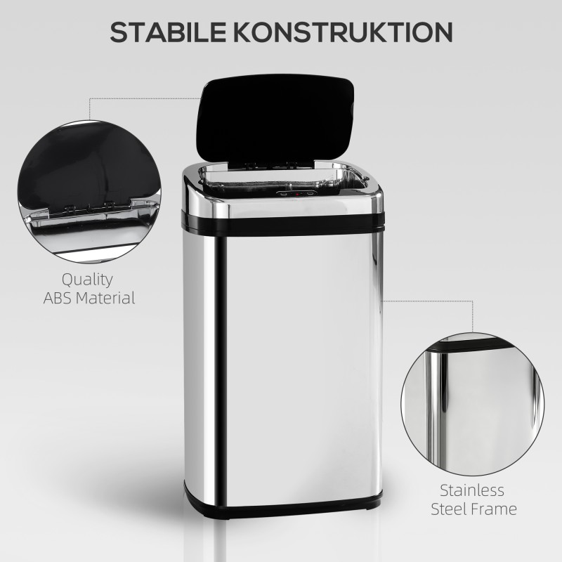 Automaattinen sensoriroskakori 30L ruostumatonta terästä hopea