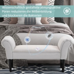 Verhoiltu penkki makuuhuoneeseen ja eteiseen, MDF-runko, 102 x 36 x 51 cm, harmaa