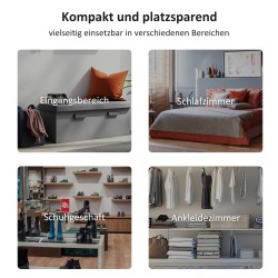 Verhoiltu penkki makuuhuoneeseen ja eteiseen, MDF-runko, 102 x 36 x 51 cm, harmaa