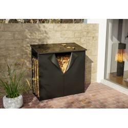 Tukeva polttopuuteline suojapeitteellä ulkokäyttöön eri kokoja