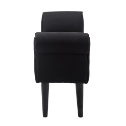 Sängynpäätypenkki / eteispenkki, pehmustettu, MDF ja massiivipuu, 102 x 36 x 51 cm, musta