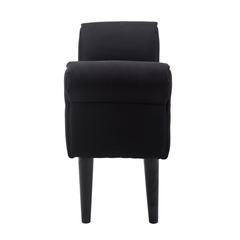 Sängynpäätypenkki / eteispenkki, pehmustettu, MDF ja massiivipuu, 102 x 36 x 51 cm, musta