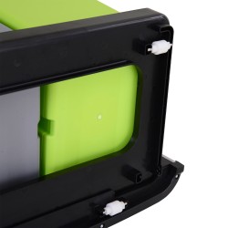 Sensoritoiminen jätevaunu 72 l, 3-osainen, ruostumaton teräs, hopea, keittiöön