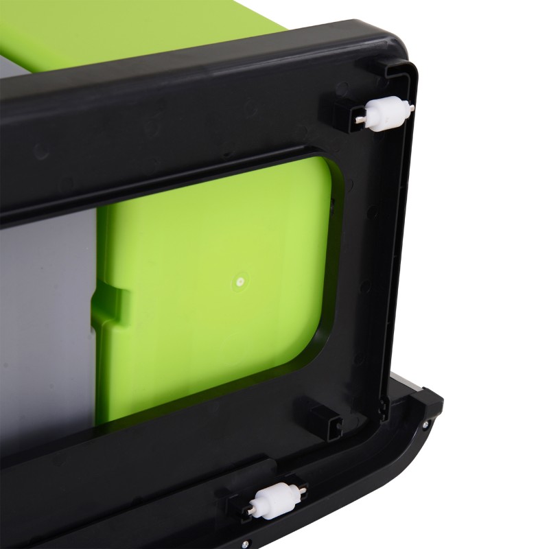 Sensoritoiminen jätevaunu 72 l, 3-osainen, ruostumaton teräs, hopea, keittiöön