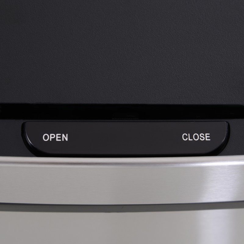 Sensoritoiminen jätevaunu 72 l, 3-osainen, ruostumaton teräs, hopea, keittiöön