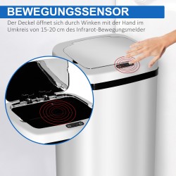 Automaattinen sensoriroskakori 50 L, ruostumaton teräs, hopea